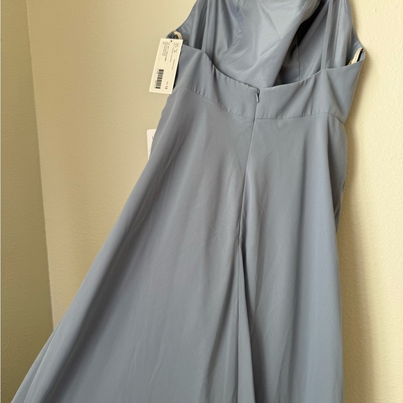 NWT Jenny Yoo Shoshanna Dress Cambray Luxe Chiffon Blue Size 12 - Picture 3 of 10